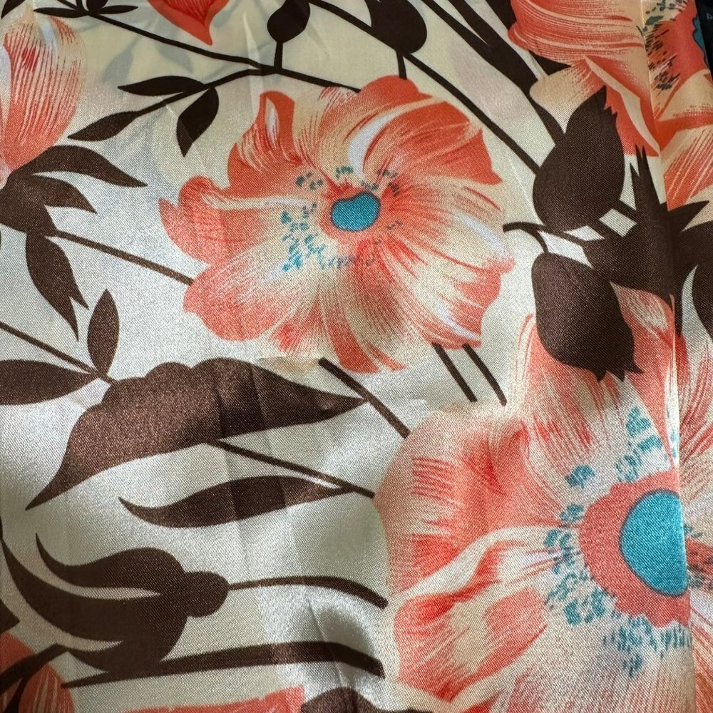 Colorful Floral‎ Beige Blush Brown Printed Fashion Scarve Long Shawl - Picture 5 of 14